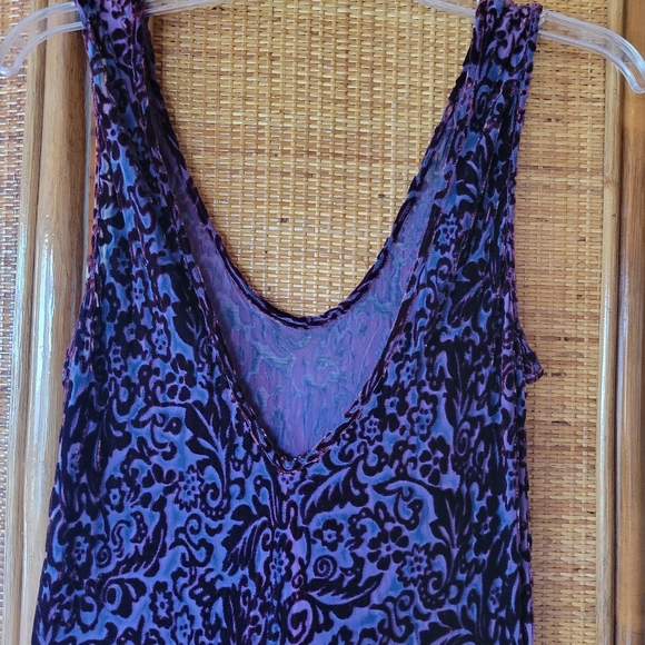 Lovely Burnout Velvet Biascut Long Dress Size M - Picture 4 of 4